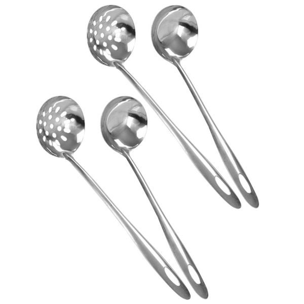 4pcs practical pot spoon stainless steel colander soup long handle scoop for home restaurant (2pcs + 2pcs sou spoons
4pcs practical pot spoon stainless steel colander soup long handle scoop for home restaurant (2pcs + 2pcs sou spoons