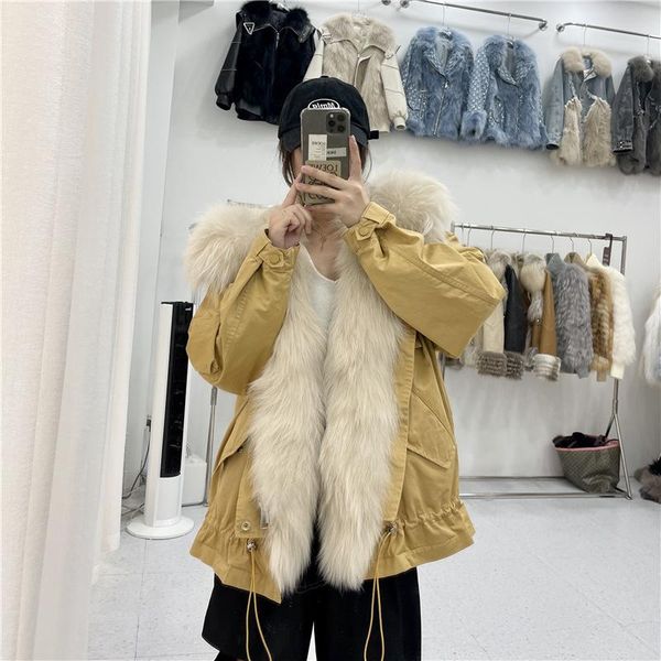 women's fur & faux real raccoon collar coats jackets ladies genuine liner overcome medium long overcoats winter warm parkas, Black
women's fur & faux real raccoon collar coats jackets ladies genuine liner overcome medium long overcoats winter warm parkas, Black