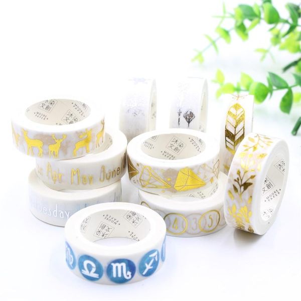 15mm*7m adhesive tape for scrapbooking diy craft sticky deco masking japanese paper washi gold sliver series gift wrap
15mm*7m adhesive tape for scrapbooking diy craft sticky deco masking japanese paper washi gold sliver series gift wrap