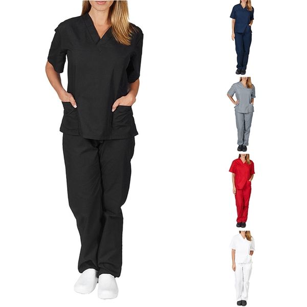 70% off outlet online women men workwear short sleeve v-neck +pants nursing working uniform suit scrub overalls clothes, White
70% off outlet online women men workwear short sleeve v-neck +pants nursing working uniform suit scrub overalls clothes, White