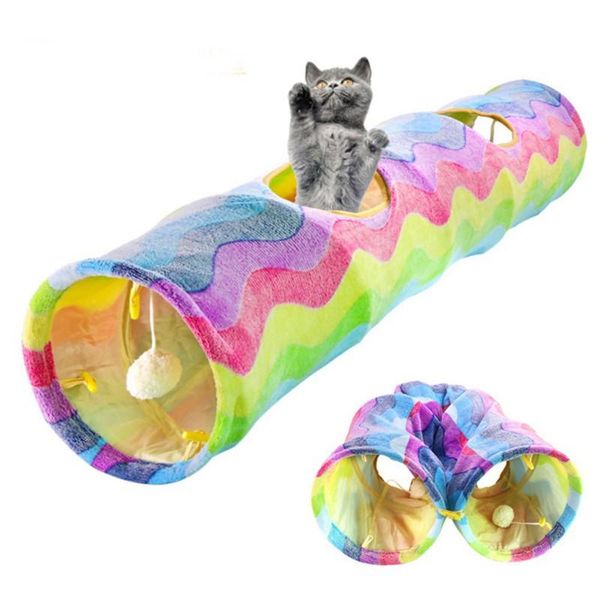 cat toys 2 holes funny tunnel foldable squeaky paper play rainbown with hanging ball playground tube for kitten
cat toys 2 holes funny tunnel foldable squeaky paper play rainbown with hanging ball playground tube for kitten