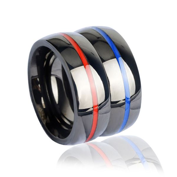 design jewelry 316 titanium steel plated black gun blue red line men's fire alarm ring, Silver
design jewelry 316 titanium steel plated black gun blue red line men's fire alarm ring, Silver