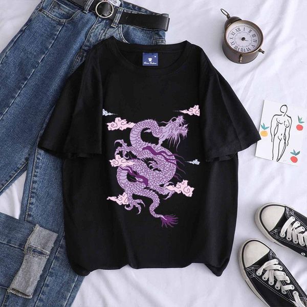 women's t-shirt kpop purple dragon men/women round neck cotton harajuku korean casual short sleeve clothes streetwear tee top, White
women's t-shirt kpop purple dragon men/women round neck cotton harajuku korean casual short sleeve clothes streetwear tee top, White