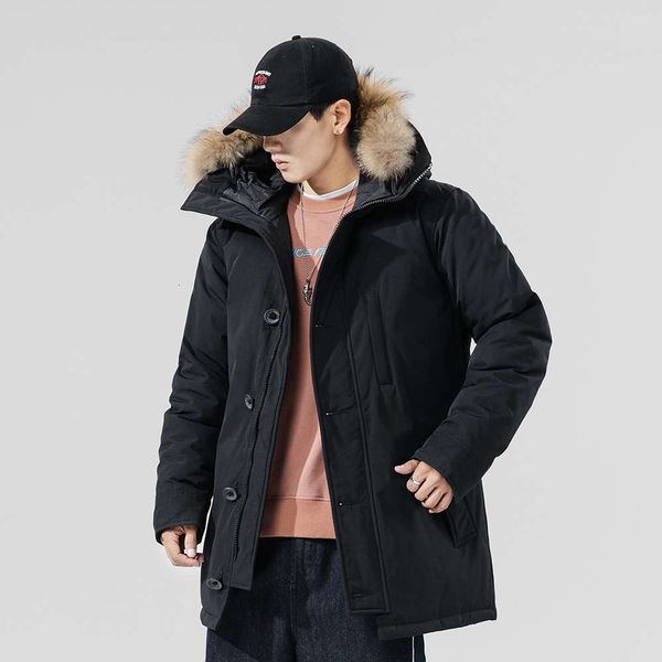canada men parka man winter feather overcoet timeless style down jacket removable real fur collar warm doudoune, Black
canada men parka man winter feather overcoet timeless style down jacket removable real fur collar warm doudoune, Black