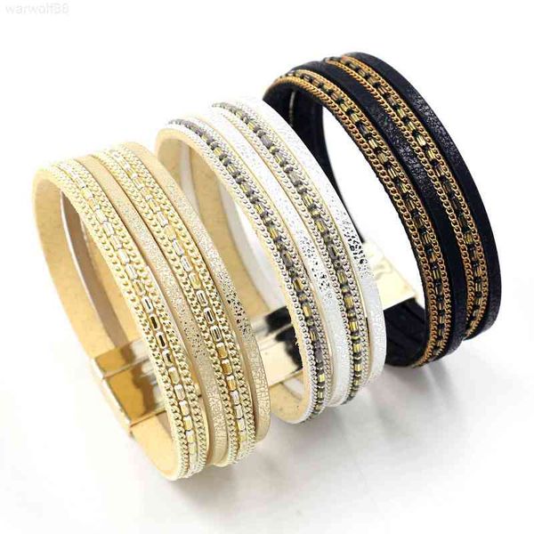 luxury leather japan and south korea fashion women's personalized creative multi-layer chain magnetic buckle simple trendy hand designe, Golden;silver
luxury leather japan and south korea fashion women's personalized creative multi-layer chain magnetic buckle simple trendy hand designe, Golden;silver