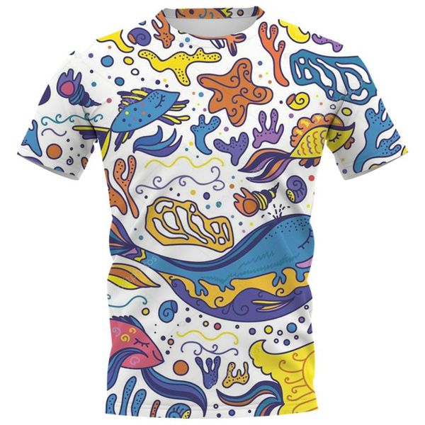 men's t-shirts cloocl marine life print personality men for women harajuku oversized t shirts customized products, White;black
men's t-shirts cloocl marine life print personality men for women harajuku oversized t shirts customized products, White;black