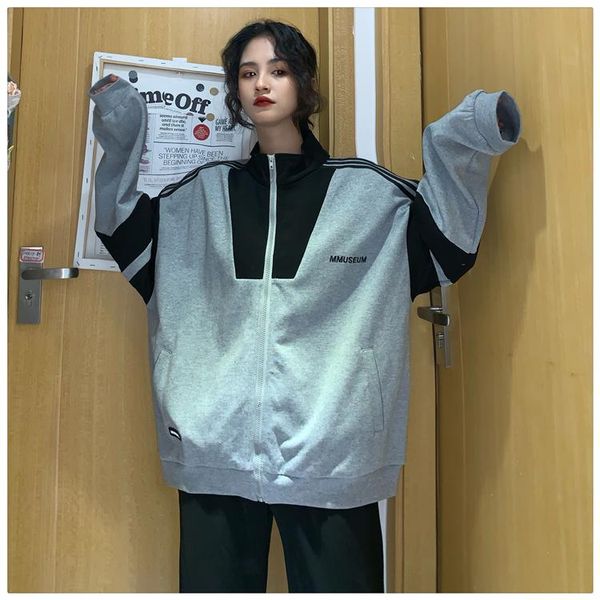 women's hoodies & sweatshirts korean style spring autumn loose panelled letter print long sleeve coat fashion brand women clothing zip-, Black
women's hoodies & sweatshirts korean style spring autumn loose panelled letter print long sleeve coat fashion brand women clothing zip-, Black