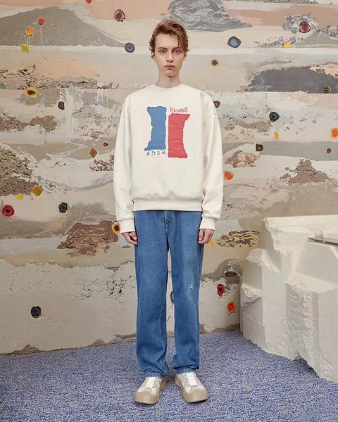 men's hoodies & sweatshirts ader error joint british style round neck sweater men and women red blue patch retro tide top, Black
men's hoodies & sweatshirts ader error joint british style round neck sweater men and women red blue patch retro tide top, Black