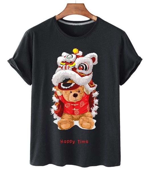 women's t-shirt pure cotton chinese dragon dance bear print short-sleeved o-neck loose casual female oversized couple s-3xl, White
women's t-shirt pure cotton chinese dragon dance bear print short-sleeved o-neck loose casual female oversized couple s-3xl, White