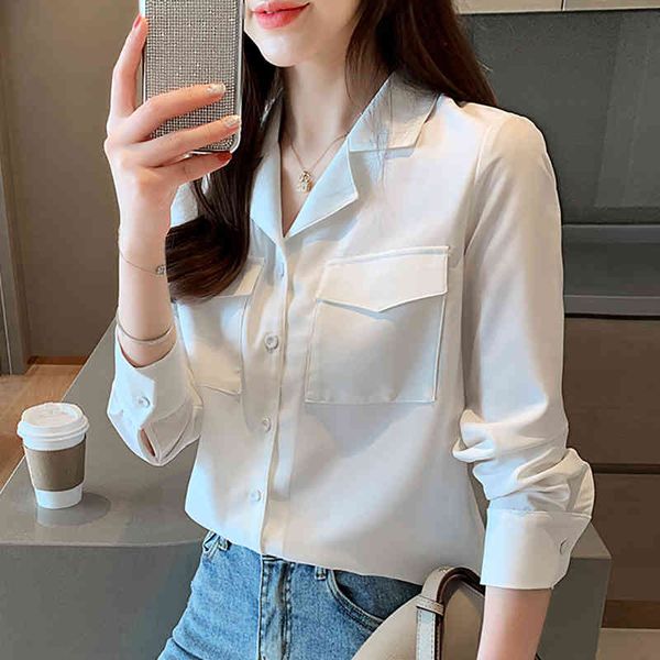 women's blouses & shirts new long sleeve shirt women pockets button chiffon notched white blouse summer woman clothes chemisier femme
women's blouses & shirts new long sleeve shirt women pockets button chiffon notched white blouse summer woman clothes chemisier femme