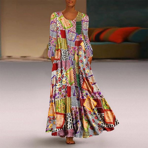 casual dresses womenvintage print floral patch dress long sleeve o-neck loose maxi solid pockets oversized vestidos, Black;gray
casual dresses womenvintage print floral patch dress long sleeve o-neck loose maxi solid pockets oversized vestidos, Black;gray