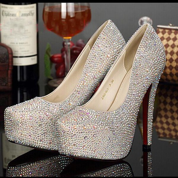 dress shoes super high heel rhinestone wedding gorgeous bridal anniversary party white silver gold champagne color, Black
dress shoes super high heel rhinestone wedding gorgeous bridal anniversary party white silver gold champagne color, Black