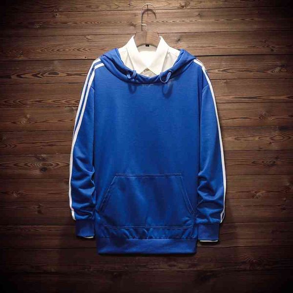 autumn and winter new three bar hooded pullover sweater small terry large men's jacket, Black
autumn and winter new three bar hooded pullover sweater small terry large men's jacket, Black