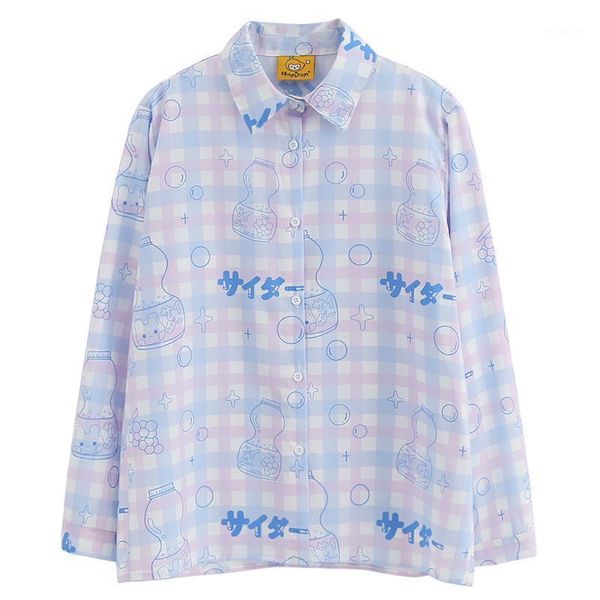 preppy style women autumn chiffon blouse long sleeve plaid cartoon printed female loose shirt sweet women's blouses & shirts, White
preppy style women autumn chiffon blouse long sleeve plaid cartoon printed female loose shirt sweet women's blouses & shirts, White