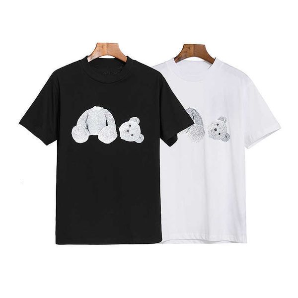 chao brand broken bear angel black and white back letter print simple short sleeve t-shirt, White;black
chao brand broken bear angel black and white back letter print simple short sleeve t-shirt, White;black