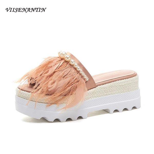 slippers viisenantin 2021 summer thick-bottomed sponge cake pearl feather women's fashion wear high-heeled pink white slides, Black
slippers viisenantin 2021 summer thick-bottomed sponge cake pearl feather women's fashion wear high-heeled pink white slides, Black