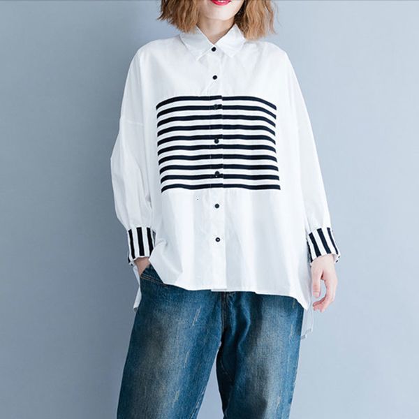 women's blouses & shirts arrival autumn arts style women long sleeve turn-down collar loose stripe patchwork casual blouse femme t, White
women's blouses & shirts arrival autumn arts style women long sleeve turn-down collar loose stripe patchwork casual blouse femme t, White