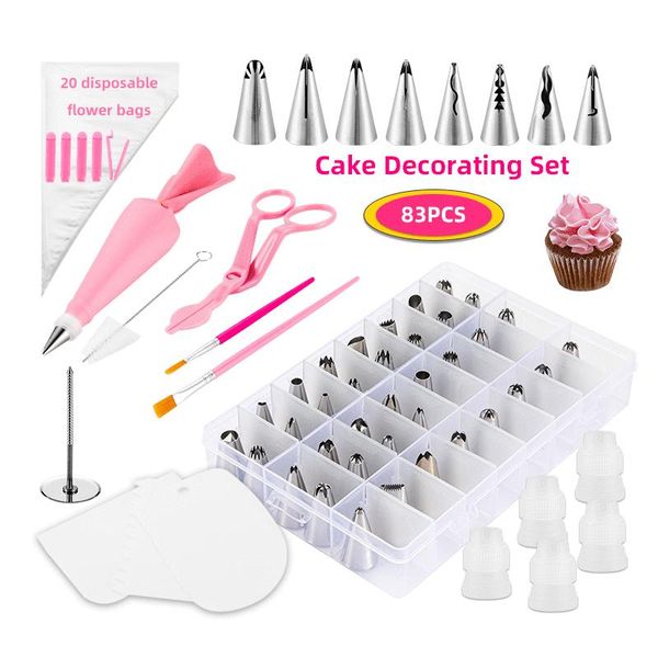 baking & pastry tools 83pcs/set cookies supplies fondant decor 430 stainless steel/pp/tpu pink silver diy kitchen gadgets multi purpose
baking & pastry tools 83pcs/set cookies supplies fondant decor 430 stainless steel/pp/tpu pink silver diy kitchen gadgets multi purpose