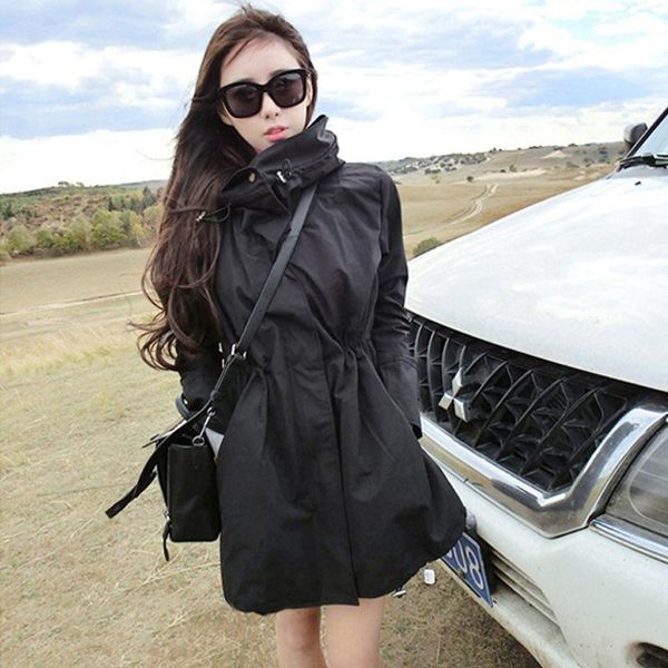 women's trench coats women clothes 2021 korean coat black hooded long autumn fashion windbreaker spring zipper drawstring ropa mujer, Tan;black
women's trench coats women clothes 2021 korean coat black hooded long autumn fashion windbreaker spring zipper drawstring ropa mujer, Tan;black