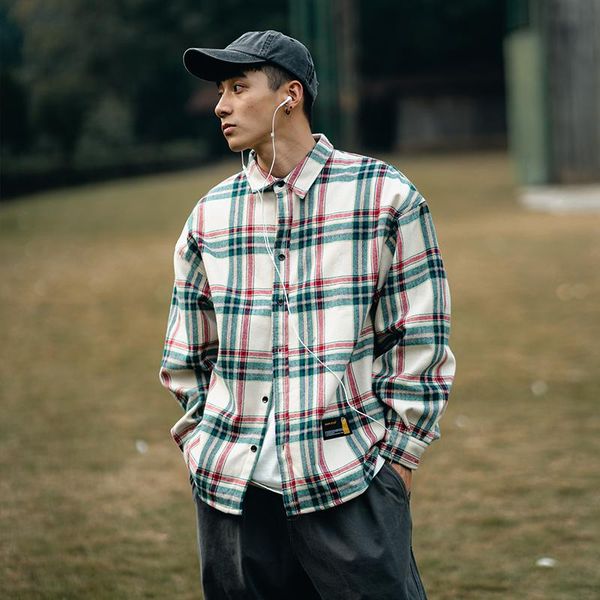 men's casual shirts japanese fashion shirt men vintage checkered long sleeve streetwear couples loose ropa hombre clothing di50cs, White;black
men's casual shirts japanese fashion shirt men vintage checkered long sleeve streetwear couples loose ropa hombre clothing di50cs, White;black
