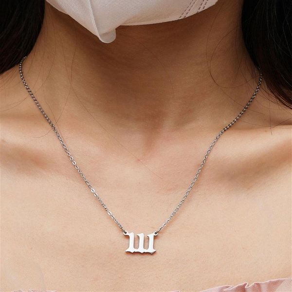 pendant necklaces trendy angel number necklace figure stainless steel fashion jewelry accessory, Silver
pendant necklaces trendy angel number necklace figure stainless steel fashion jewelry accessory, Silver