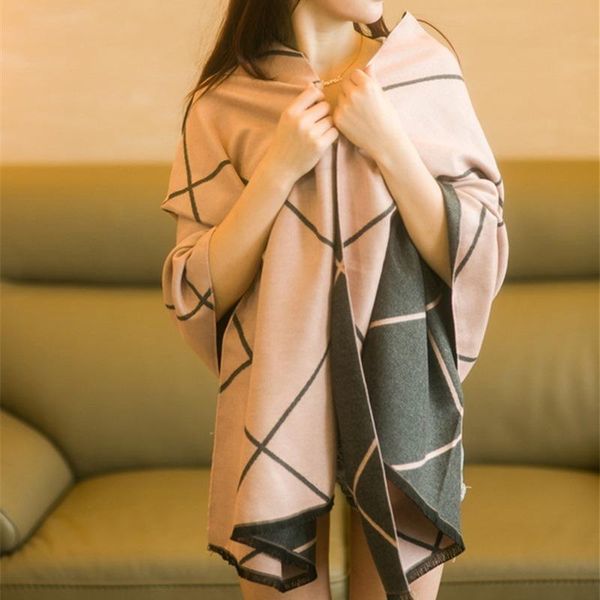 scarves korean version of the autumn and winter plaid all-match cashmere double-sided scarf thick warm long shawl dual-use women, Blue;gray
scarves korean version of the autumn and winter plaid all-match cashmere double-sided scarf thick warm long shawl dual-use women, Blue;gray