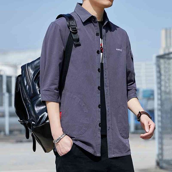 pure cotton shirt men's korean fashion versatile ruffian handsome autumn denim frock coat loose jacket, White;black
pure cotton shirt men's korean fashion versatile ruffian handsome autumn denim frock coat loose jacket, White;black