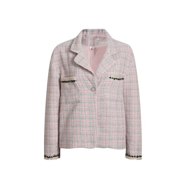 women's jackets spring fall elegant sweet tweed houndstooth single-breasted jacket slim women luxury coat designer clothes, Black;brown
women's jackets spring fall elegant sweet tweed houndstooth single-breasted jacket slim women luxury coat designer clothes, Black;brown