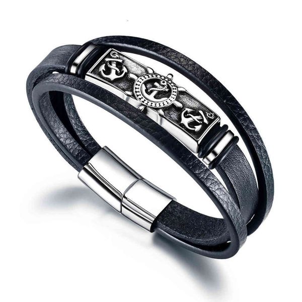 opk fashion stainls steel anchor bracelet black rudder leather titanium men's, Golden;silver
opk fashion stainls steel anchor bracelet black rudder leather titanium men's, Golden;silver