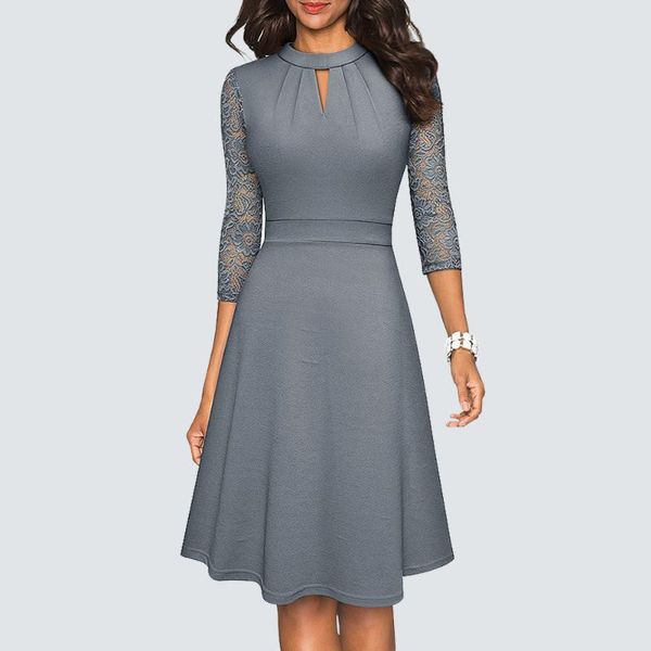 casual dresses floral lace patchwork elegant fashion charming year party a line dress ha234, Black;gray
casual dresses floral lace patchwork elegant fashion charming year party a line dress ha234, Black;gray