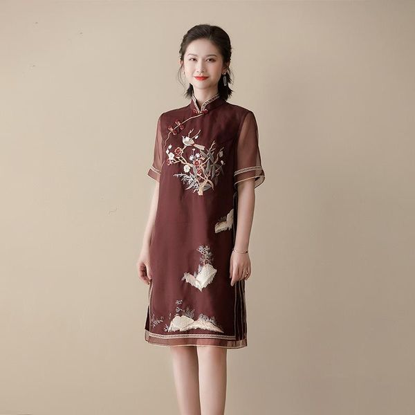 ethnic clothing cheongsam retro mid-sleeve dress 2021 summer chinese style women's, Red
ethnic clothing cheongsam retro mid-sleeve dress 2021 summer chinese style women's, Red