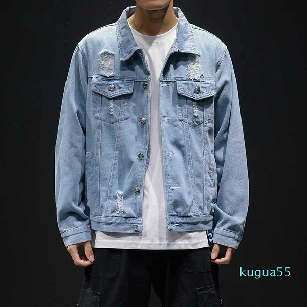 new fashion men's frayed design denim jacket retro style jeans jacket casual street wear spring male clothes large 5xl1, Black;brown
new fashion men's frayed design denim jacket retro style jeans jacket casual street wear spring male clothes large 5xl1, Black;brown