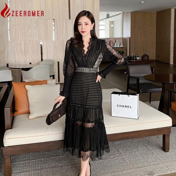 casual dresses 2021 runway women v-neck lantern sleeve dress lace stitching pleated temperament slimming, Black;gray
casual dresses 2021 runway women v-neck lantern sleeve dress lace stitching pleated temperament slimming, Black;gray