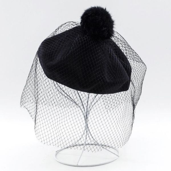 berets 01909-hh0043 winter wool warm veil lace real pompon many color lady beret cap women leisure pumpkin hat, Blue;gray
berets 01909-hh0043 winter wool warm veil lace real pompon many color lady beret cap women leisure pumpkin hat, Blue;gray