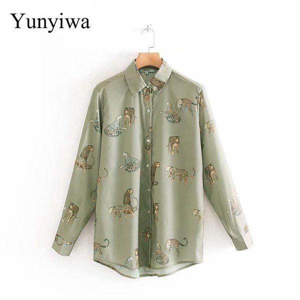 women's blouses & shirts women elegant animal leopard print casual slim blouse office lady long sleeve chic femininas autumn blusas, White
women's blouses & shirts women elegant animal leopard print casual slim blouse office lady long sleeve chic femininas autumn blusas, White
