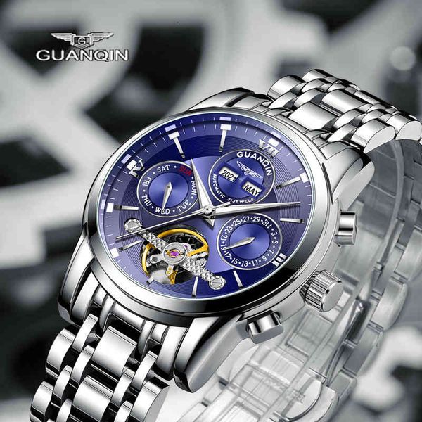 guanqin new gentlemen clock mechanical automatic multifunctional chronography business and sport 30m watertight weekly calendar, Slivery;brown
guanqin new gentlemen clock mechanical automatic multifunctional chronography business and sport 30m watertight weekly calendar, Slivery;brown