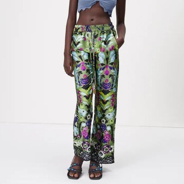 women's pants & capris for women 2021 beach style green floral print high waist wide leg korean fashion casual loose streetwear trouser, Black;white
women's pants & capris for women 2021 beach style green floral print high waist wide leg korean fashion casual loose streetwear trouser, Black;white