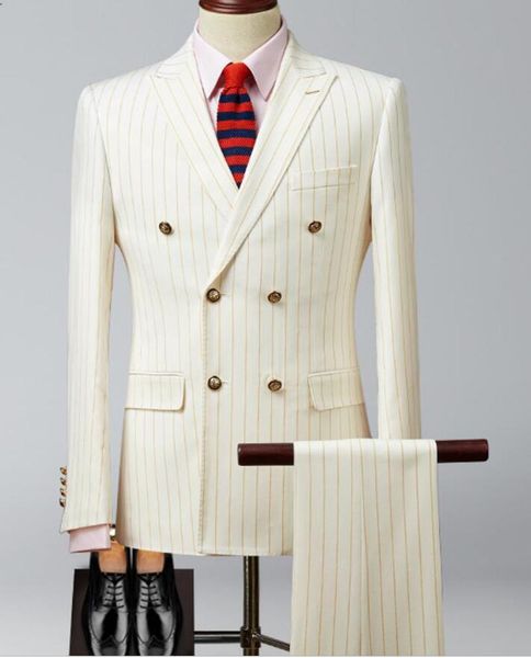 men's suits & blazers gorgeous 2 piece men pinstripe modern formal customized fit double breasted lapel party wedding tuxedo coat+pant, White;black
men's suits & blazers gorgeous 2 piece men pinstripe modern formal customized fit double breasted lapel party wedding tuxedo coat+pant, White;black