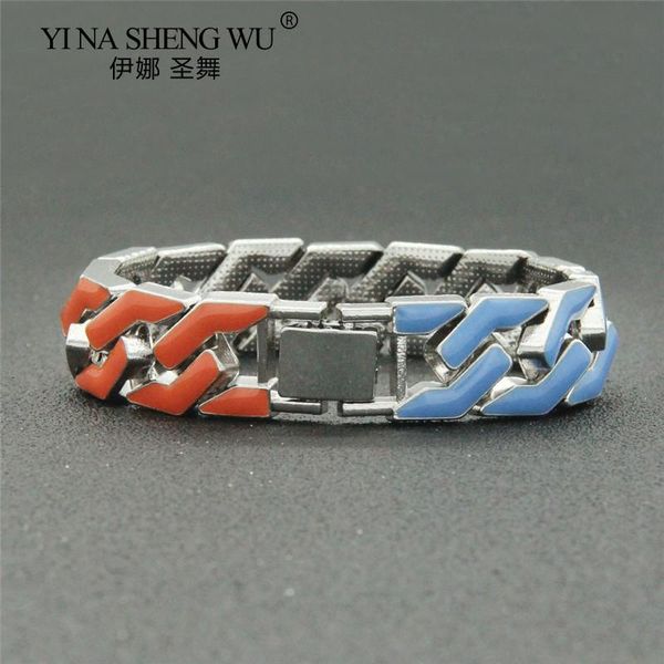 link, chain men's locomotive colorful wide cuban bracelet hipster hip hop street dance decoration wrist bracelets jewelry accessories, Black
link, chain men's locomotive colorful wide cuban bracelet hipster hip hop street dance decoration wrist bracelets jewelry accessories, Black