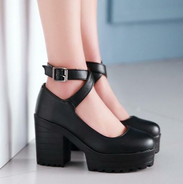 dress shoes women round toe platform high chunky heel pu leather cross ankle strap womens gladiator punk heels, Black
dress shoes women round toe platform high chunky heel pu leather cross ankle strap womens gladiator punk heels, Black