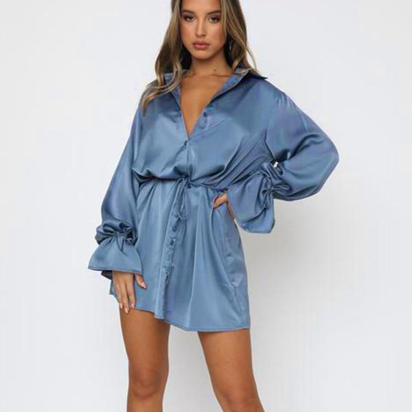 casual dresses women lapel neck shirt dress solid color single-breasted long sleeve drawstring high waist straight mini fall spring femme, Black;gray
casual dresses women lapel neck shirt dress solid color single-breasted long sleeve drawstring high waist straight mini fall spring femme, Black;gray