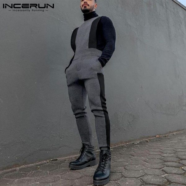 men's pants incerun fashion men jumpsuits patchwork sleeveless zipper fitness casual rompers 2021 streetwear cozy pockets overalls s-5x, Black
men's pants incerun fashion men jumpsuits patchwork sleeveless zipper fitness casual rompers 2021 streetwear cozy pockets overalls s-5x, Black