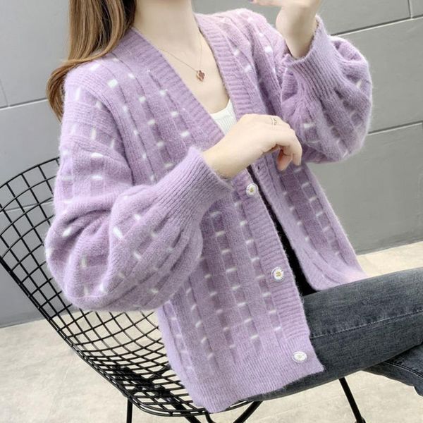 women's knits & tees sweet cardigan loose short coat 2021 spring and autumn knitted sweater chic long sleeve vintage clothes sueters de, White
women's knits & tees sweet cardigan loose short coat 2021 spring and autumn knitted sweater chic long sleeve vintage clothes sueters de, White