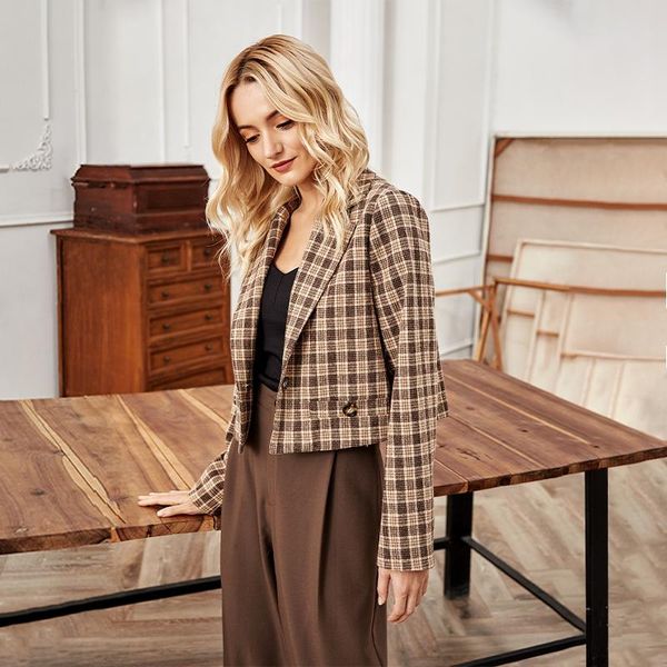 fall fashion loose turn-down collar long sleeve checked shirt small suit short for women 9130 women's jackets, Black;brown
fall fashion loose turn-down collar long sleeve checked shirt small suit short for women 9130 women's jackets, Black;brown