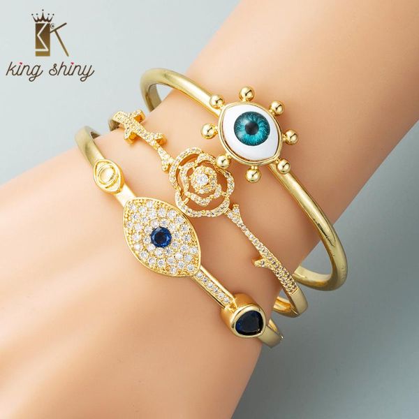 bangle king shiny chic evil eye copper cuff for woman trendy gold plated micro cubic zirconia flower adjustable bracelet, Black
bangle king shiny chic evil eye copper cuff for woman trendy gold plated micro cubic zirconia flower adjustable bracelet, Black