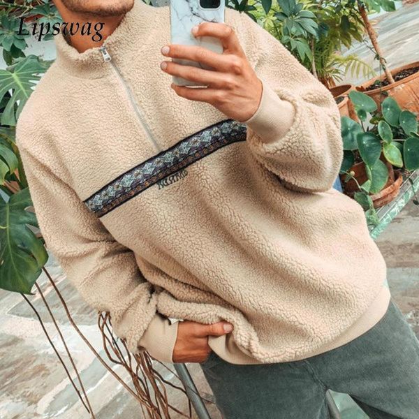 men's sweaters winter loose woolen pullover mens fashion zipper mock collar fleece sweater men autumn casual long sleeve jumper street, White;black
men's sweaters winter loose woolen pullover mens fashion zipper mock collar fleece sweater men autumn casual long sleeve jumper street, White;black
