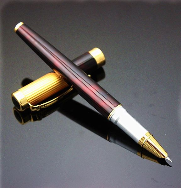 luxury gift pen jinhao 9009 black and gold clip fountain with 038 mm nib metal inking pens for writing