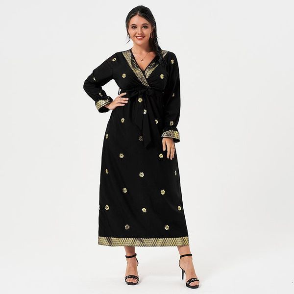 plus size dresses product brand ladies v-neck long-sleeved fashion bronzing printing loose long women's dress, Black
plus size dresses product brand ladies v-neck long-sleeved fashion bronzing printing loose long women's dress, Black