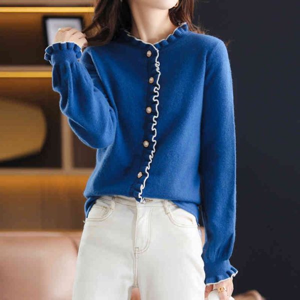 women's jackets autumn cashmere cardigan female wood ear round neck sweater 100% pure wool fashion knitted bottoming shirt all-match n2, Black;brown
women's jackets autumn cashmere cardigan female wood ear round neck sweater 100% pure wool fashion knitted bottoming shirt all-match n2, Black;brown