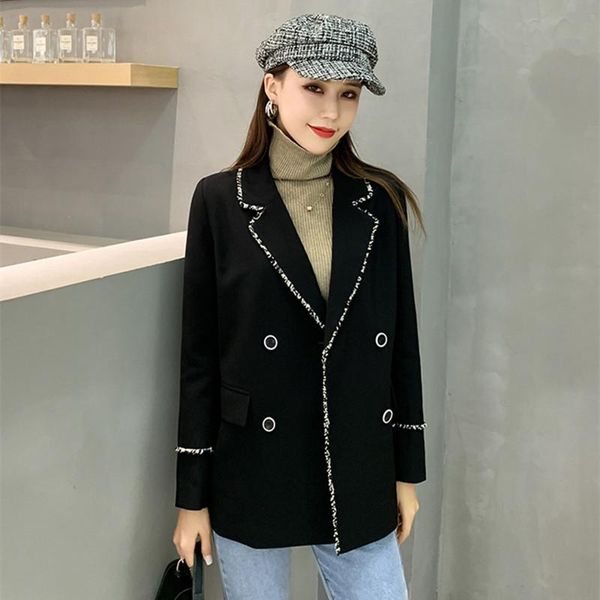 fashion 2021 designer blazer jacket women's long sleeves tassels double breasted loose outer coat suits & blazers, White;black
fashion 2021 designer blazer jacket women's long sleeves tassels double breasted loose outer coat suits & blazers, White;black
